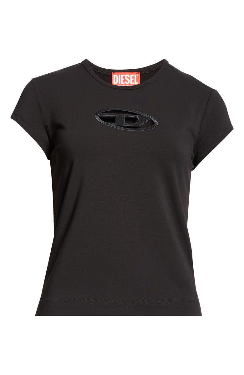 DIESEL<sup>®</sup> T-Angie Embroidered Logo Cutout T-Shirt, Main, color, Very/Black