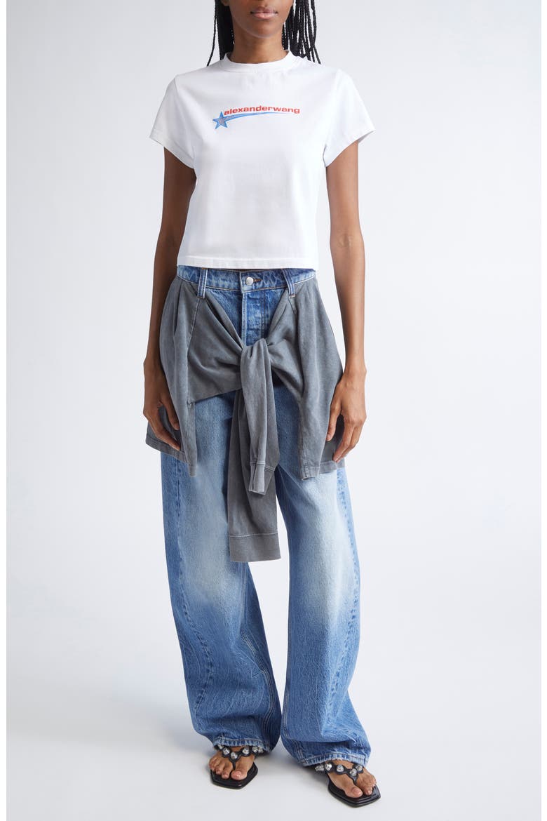 Pre-styled Balloon Leg Jeans, Alternate, color, VINTAGE MARBLED BLUE