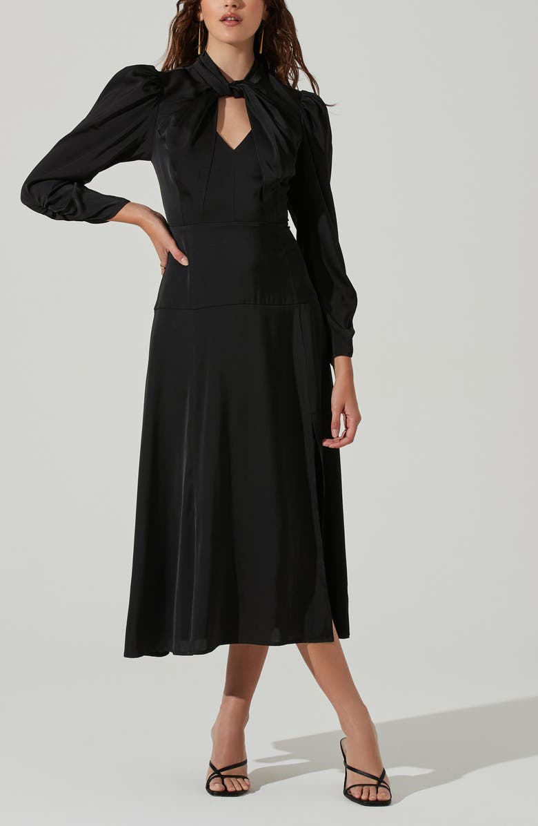 ASTR the Label Twist Mock Neck Long Sleeve Dress, Alternate, color, 