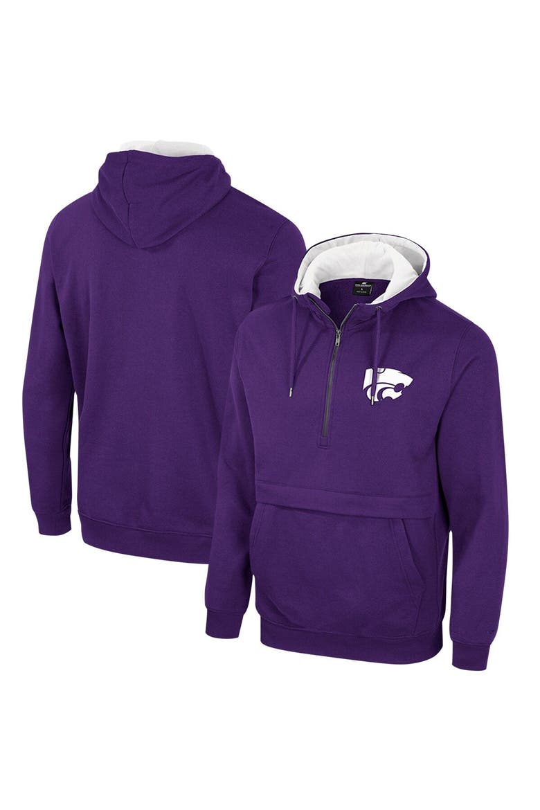 Men's Colosseum Purple Kansas State Wildcats Half-Zip Hoodie, Main, color, Purple