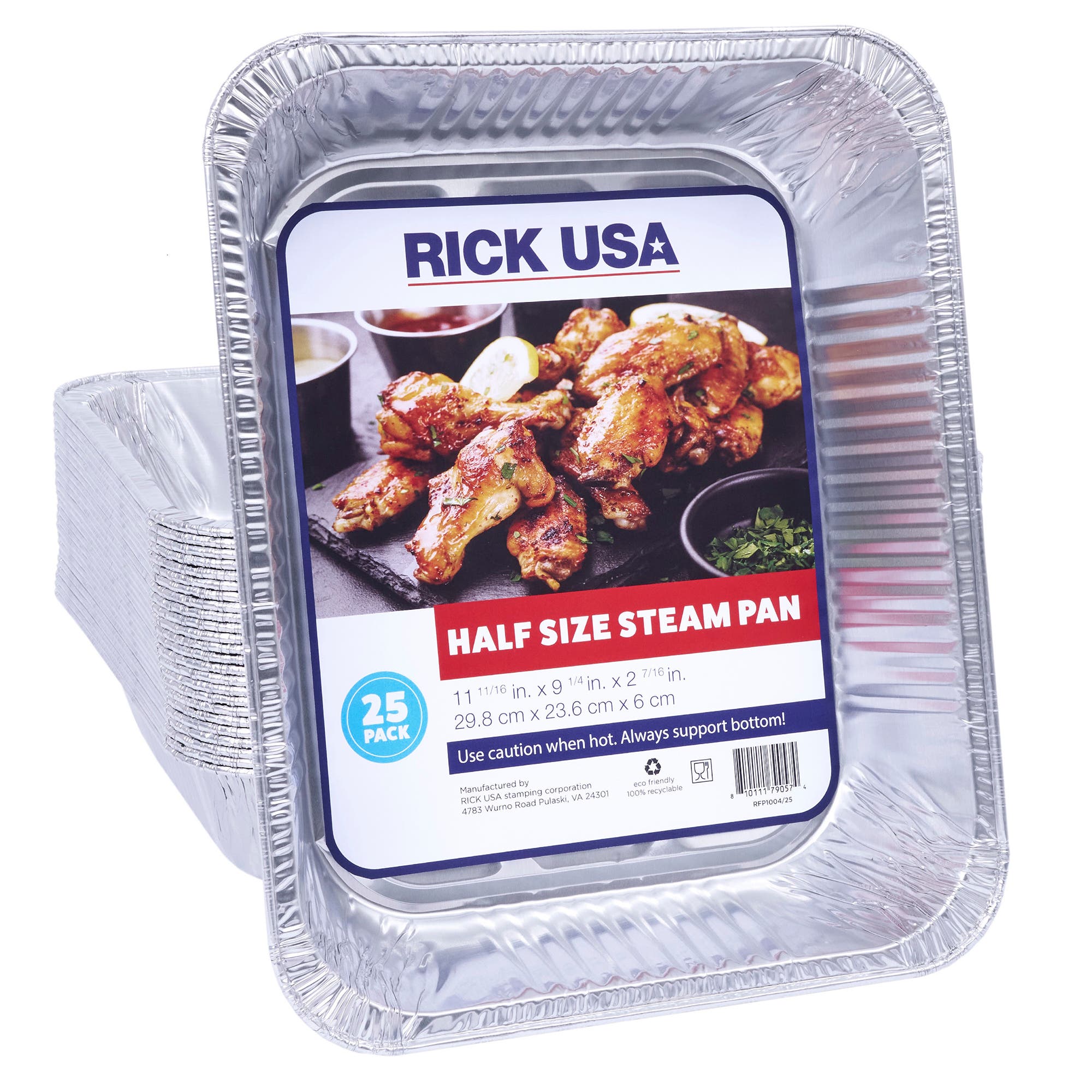 RICK USA Aulminum Half Size Steam Pan, 25 Pack in Gray 