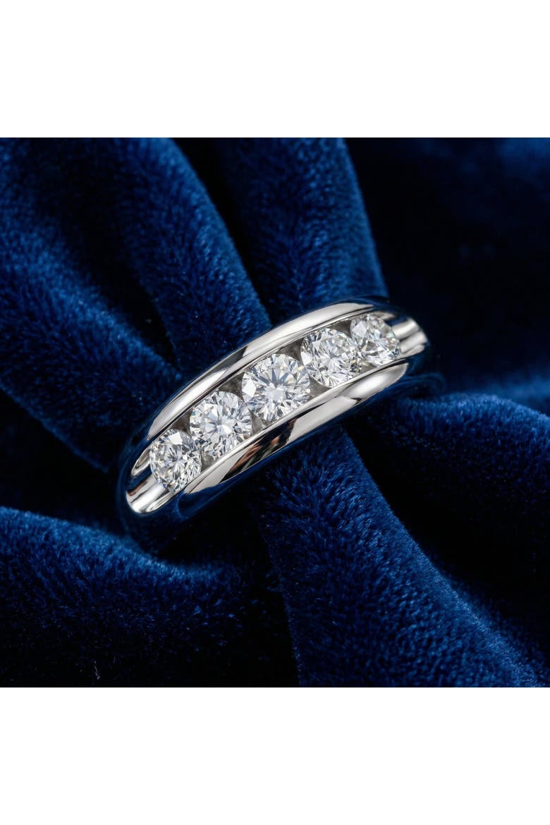 3/4Ct Men's Diamond 5-Stone Wedding Ring Channel Set 10k Gold Lab Grown, Alternate, color, 10k Yellow Gold