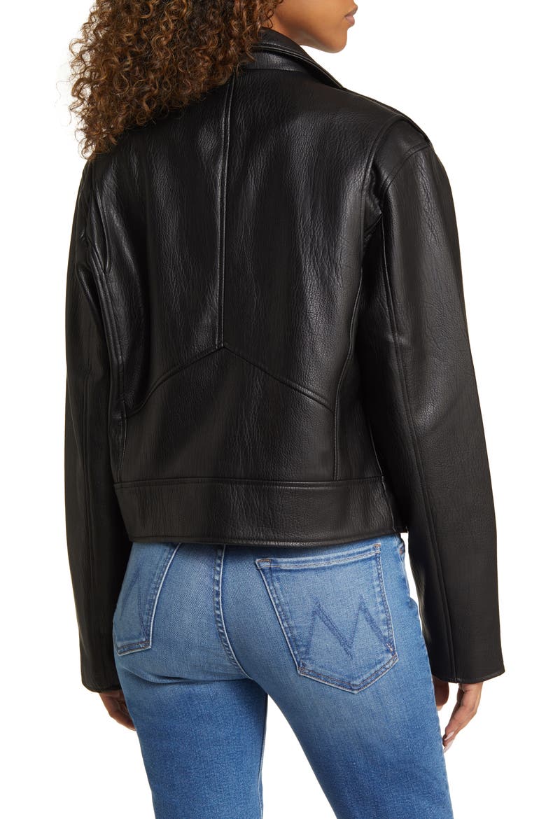 Faux Leather Moto Jacket, Alternate, color, HIGH STANDARD