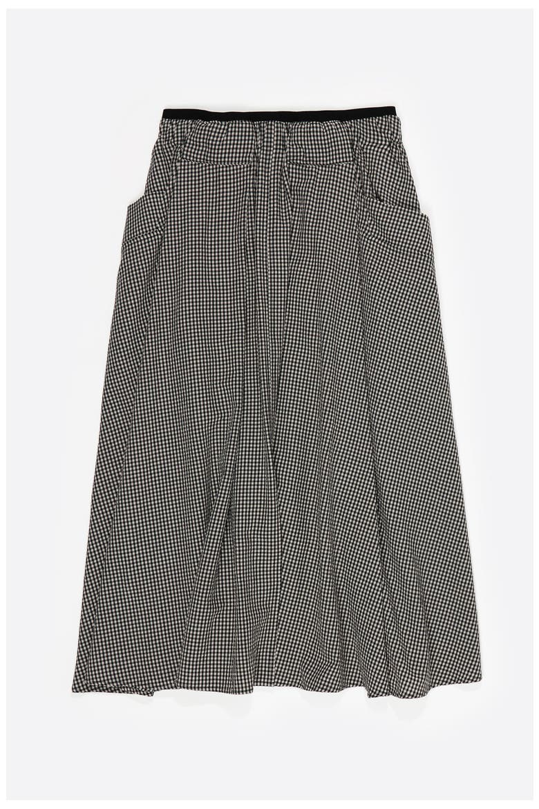Checked A-Line Skirt, Main, color, BLACK