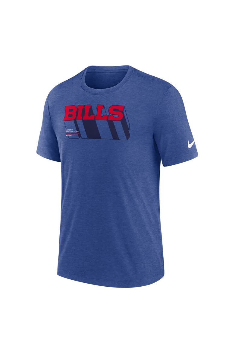 Men's Nike Heather Royal Buffalo Bills Long Pass Tri-Blend T-Shirt, Alternate, color, Heather Royal
