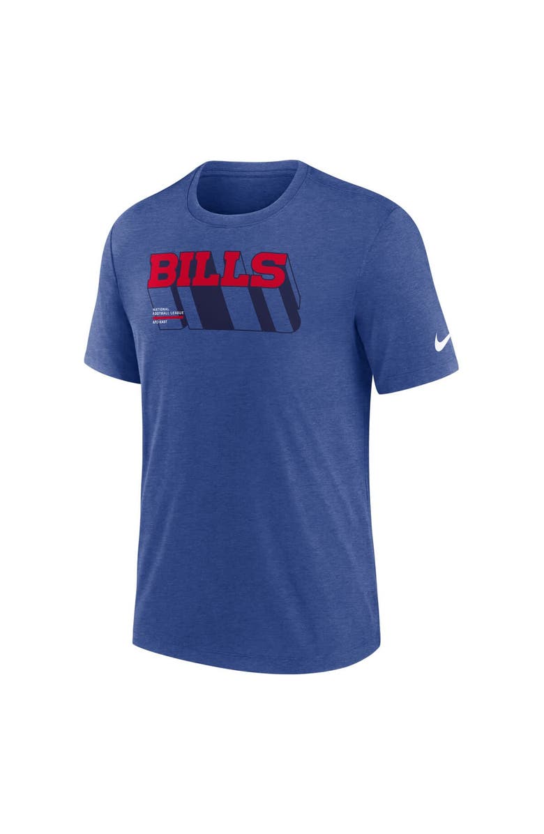 Nike Men's Nike Heather Royal Buffalo Bills Long Pass Tri-Blend T-Shirt, Alternate, color, Heather Royal