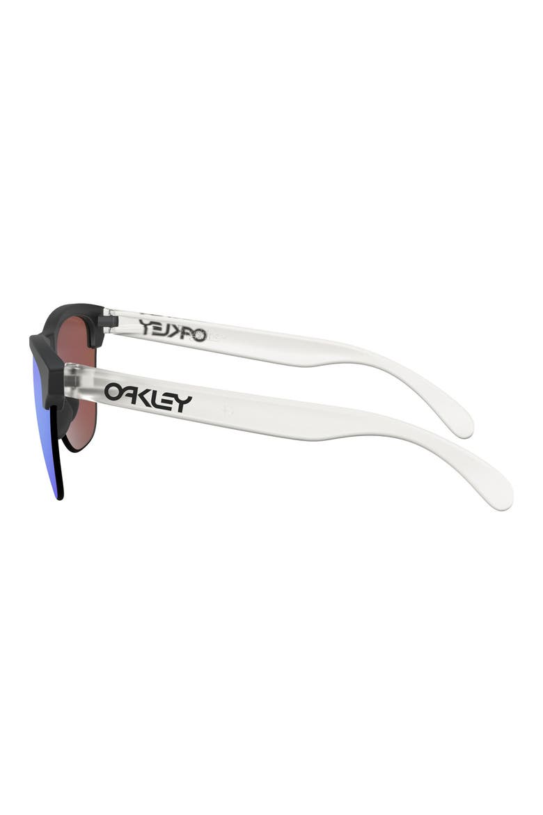 63mm Mirrored Oversize Square Sunglasses, Alternate, color, MATTE BLACK/ CLEAR/ BLUE