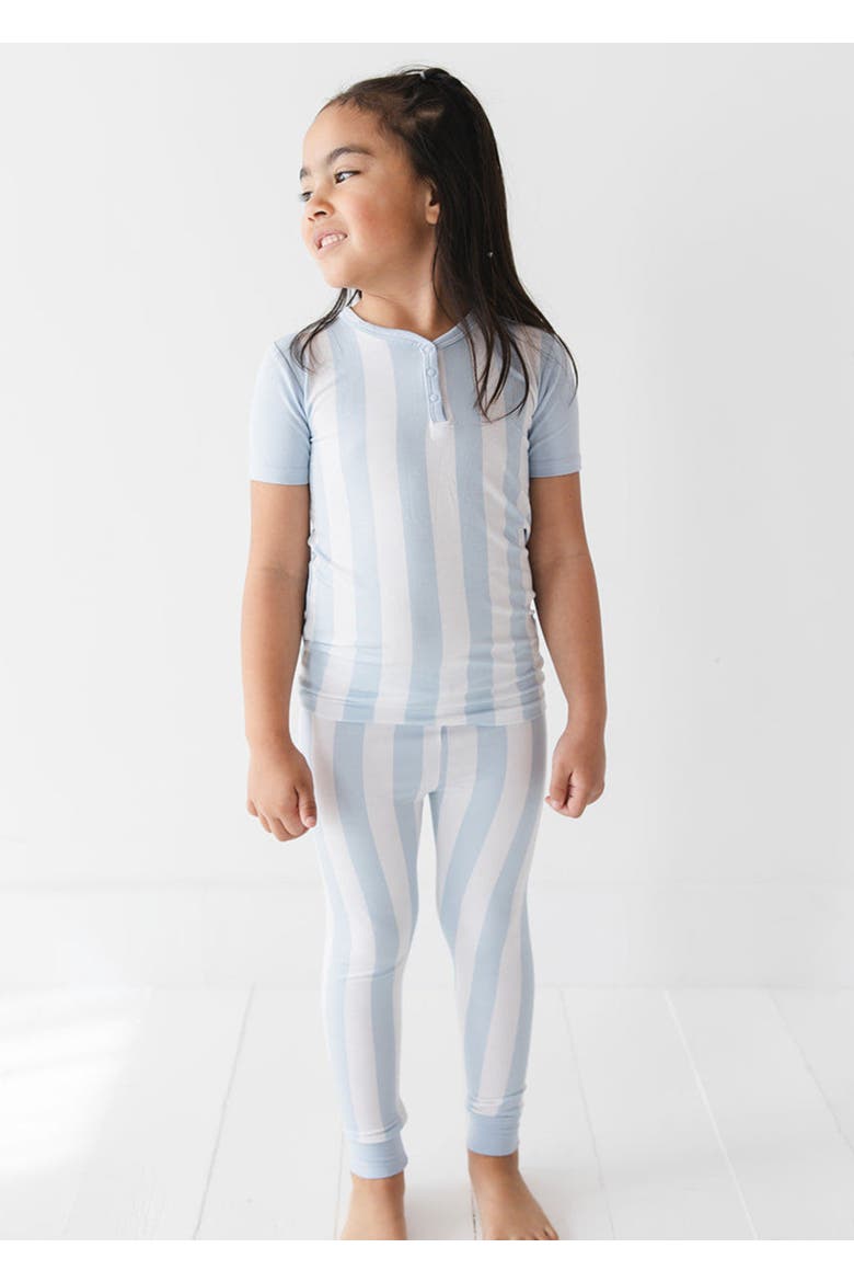 Little Kid's Cotton Candy Stripes Pajama Set, Alternate, color, Blue