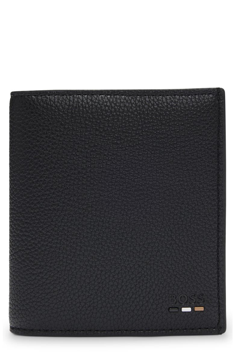 Ray Faux Leather Trifold Walet, Main, color, BLACK