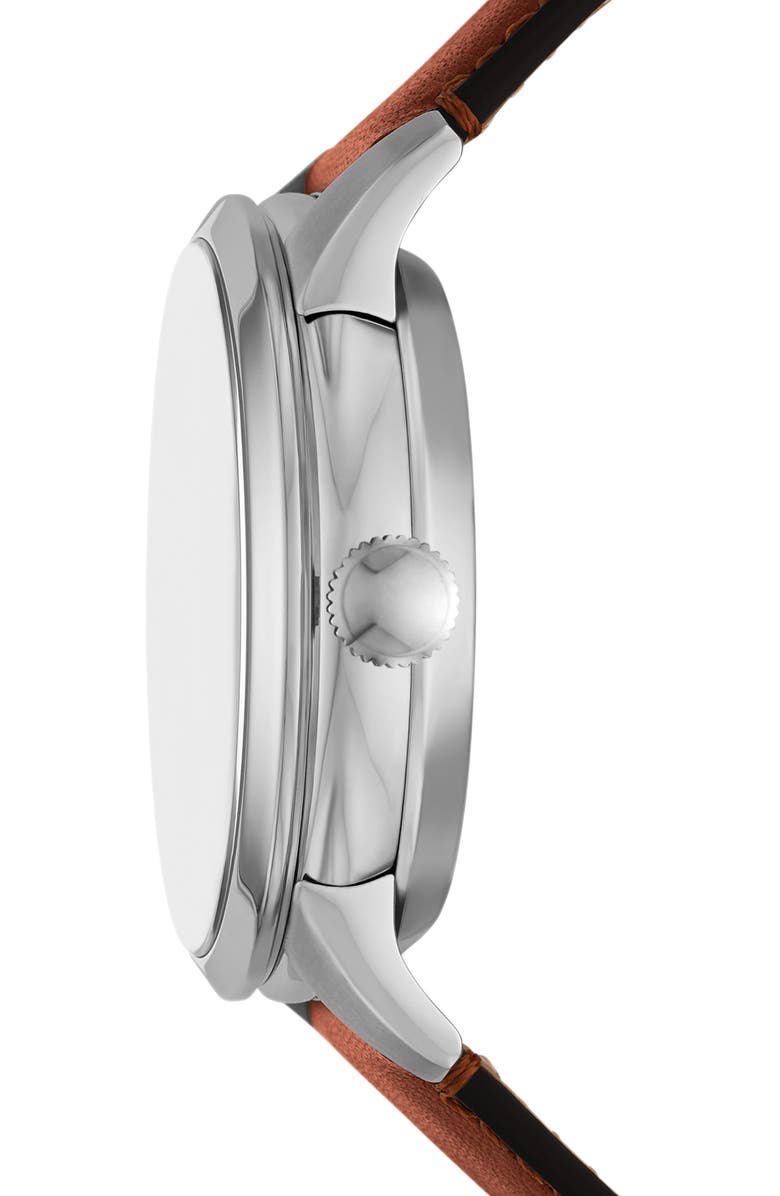 Fossil Townsman Automatic Leather Strap Watch, 44mm, Alternate, color, 