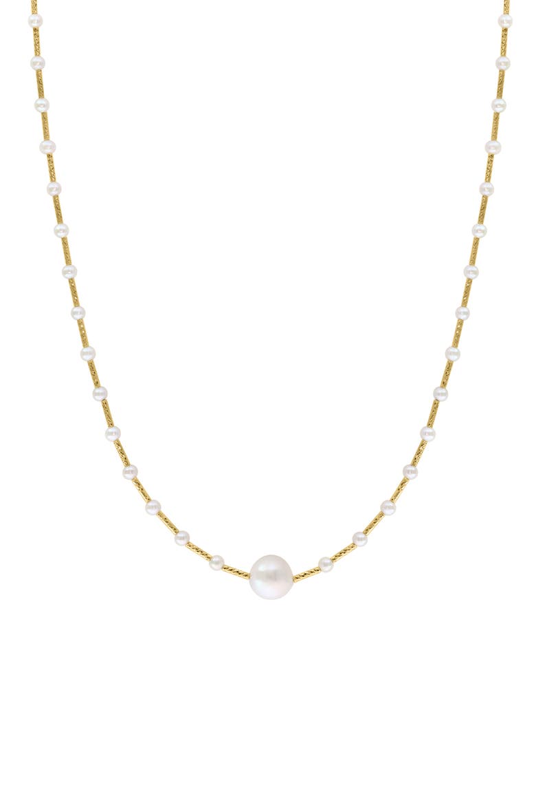 Freshwater Cultured Pearl Station Necklace, Alternate, color, WHITE