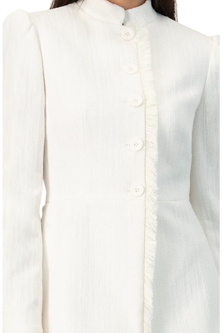 Buttoned Blazer with Fringe Detail, Alternate, color, Ivory