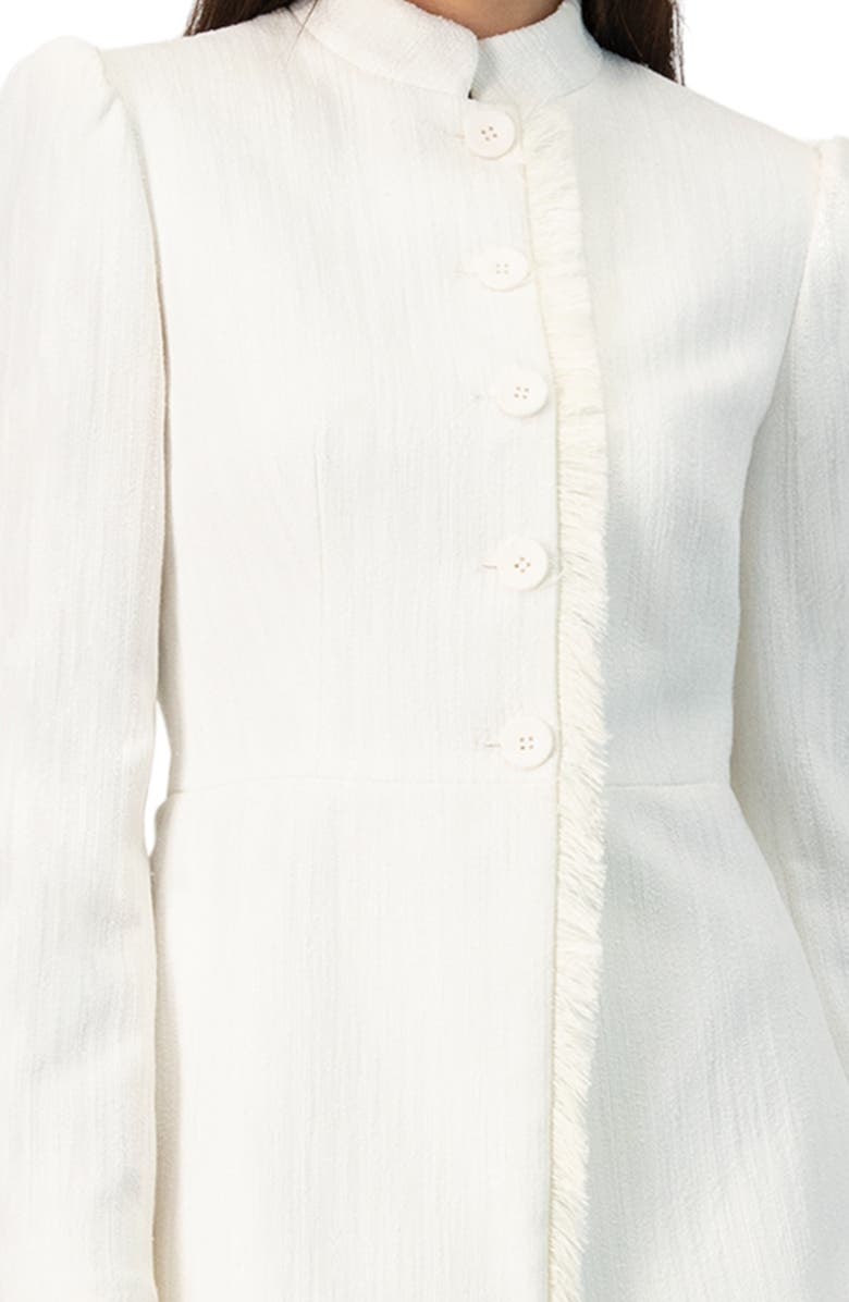 IVONNE Buttoned Blazer with Fringe Detail, Alternate, color, Ivory