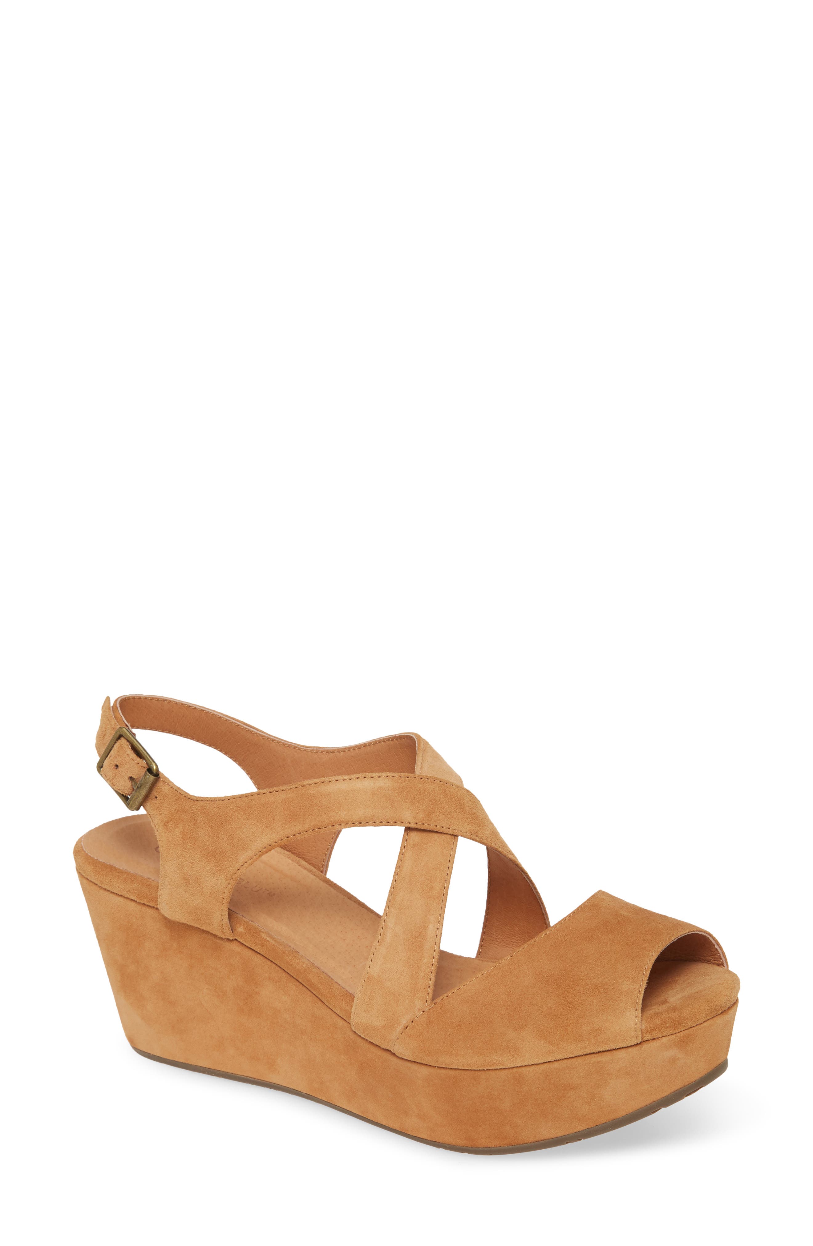 Winnie Wedge Sandal, Main, color, CAMEL SUEDE