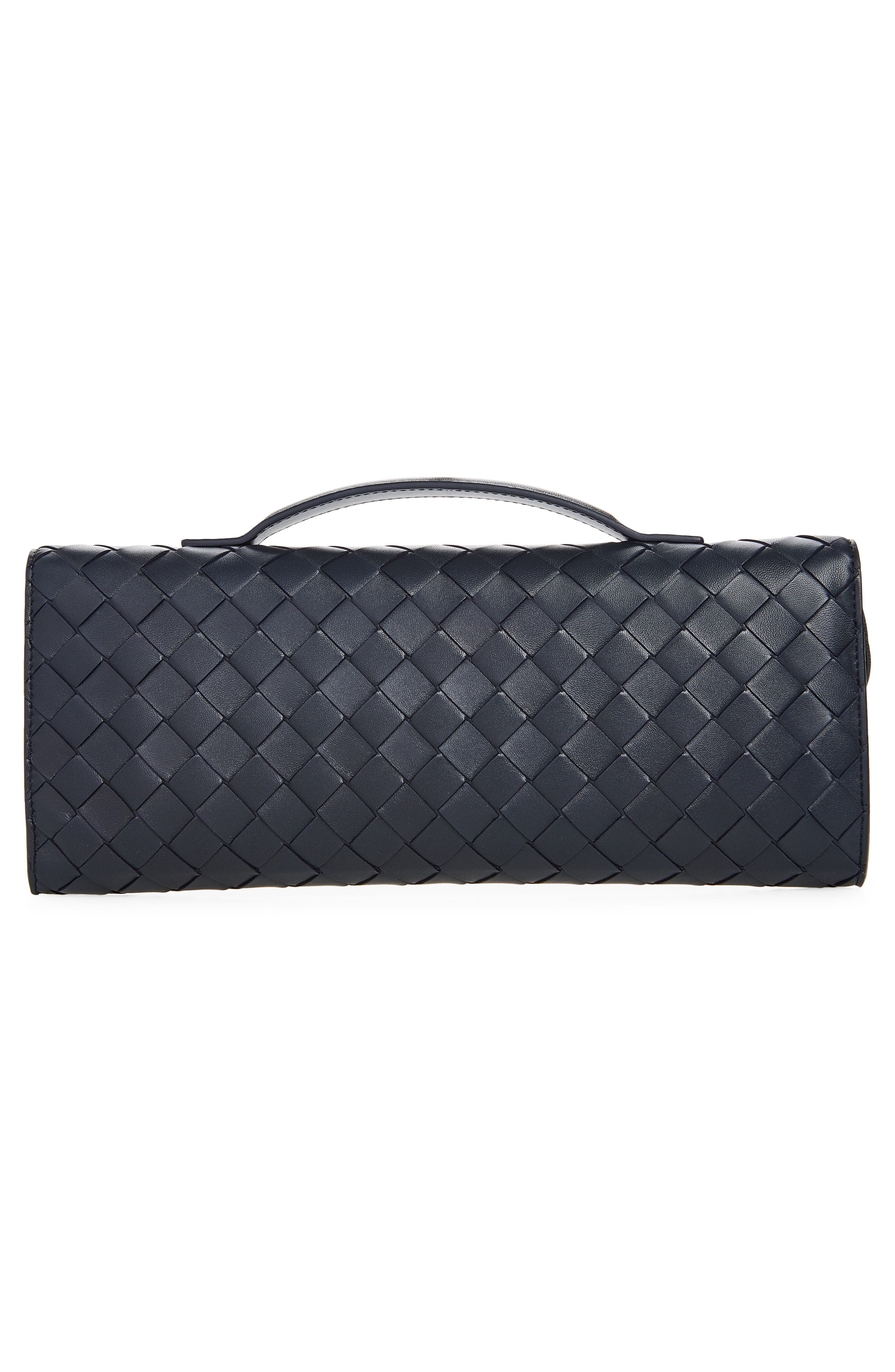 Intrecciato Pouch, Alternate, color, 4348 MIDNIGHT-BRASS V-S