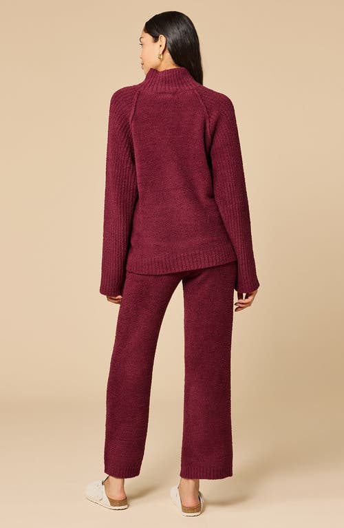 Softies Solid Marshmallow Rib Mock Neck With Long Pant In Brown