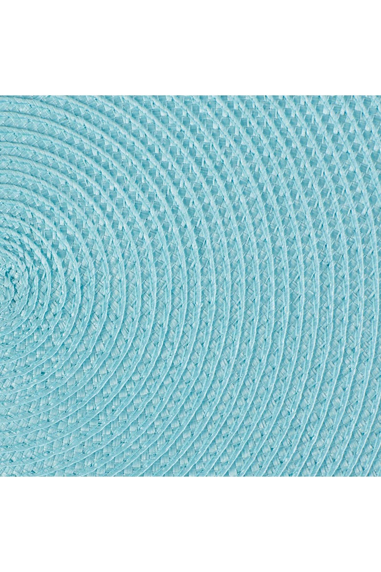 Tassel Fringe PP Woven Round Placemat Set/6, Alternate, color, Aqua