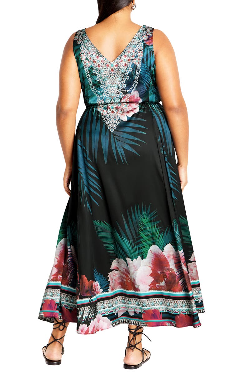 City Chic Afterglow Sleeveless Jersey Maxi Dress, Alternate, color, 