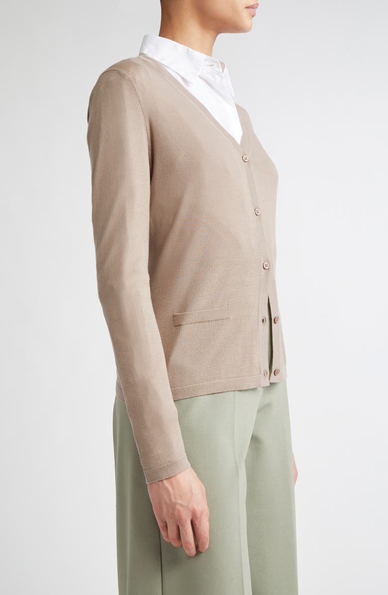 Max Mara Kenya Virgin Wool Cardigan, Alternate, color, Turtledove