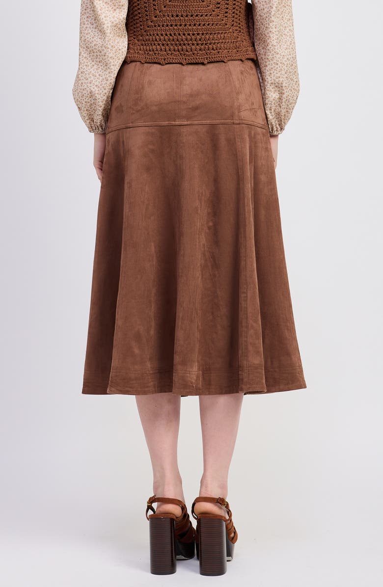 JACQUIE THE LABEL Cordelia Lace-Up Faux Suede Skirt, Alternate, color, Mocha