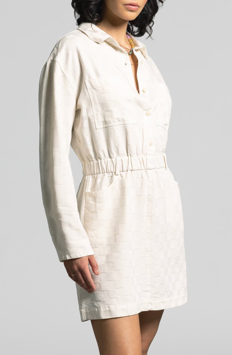 WEEKEND LOS ANGELES Adoria Texture Long Sleeve Mini Shirtdress, Alternate, color, Creme