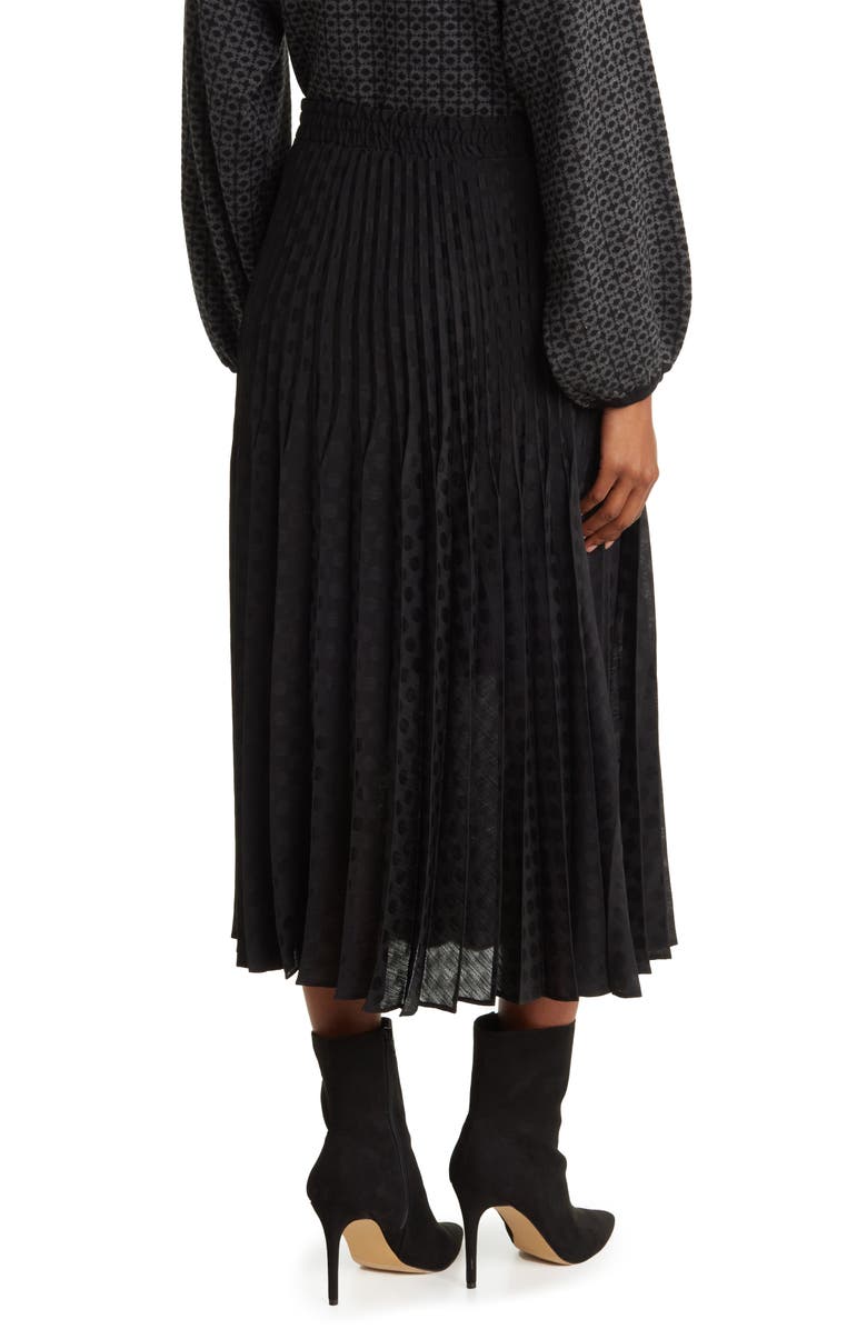 MAX STUDIO Pleated Satin Jacquard Skirt, Alternate, color,