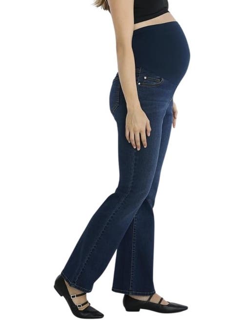 Motherhood Maternity Super Stretch Secret Fit Over The Belly Bootcut Jeans In Rinse Wash