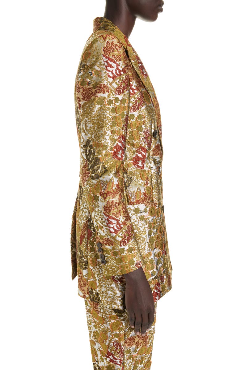 Dries Van Noten Bylee Metallic Floral Brocade Blazer, Alternate, color,
