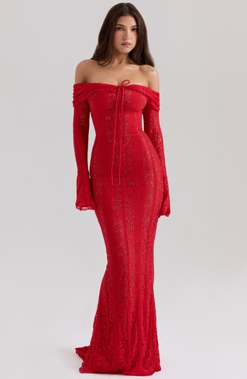 Belle Off the Shoulder Long Sleeve Mermaid Gown