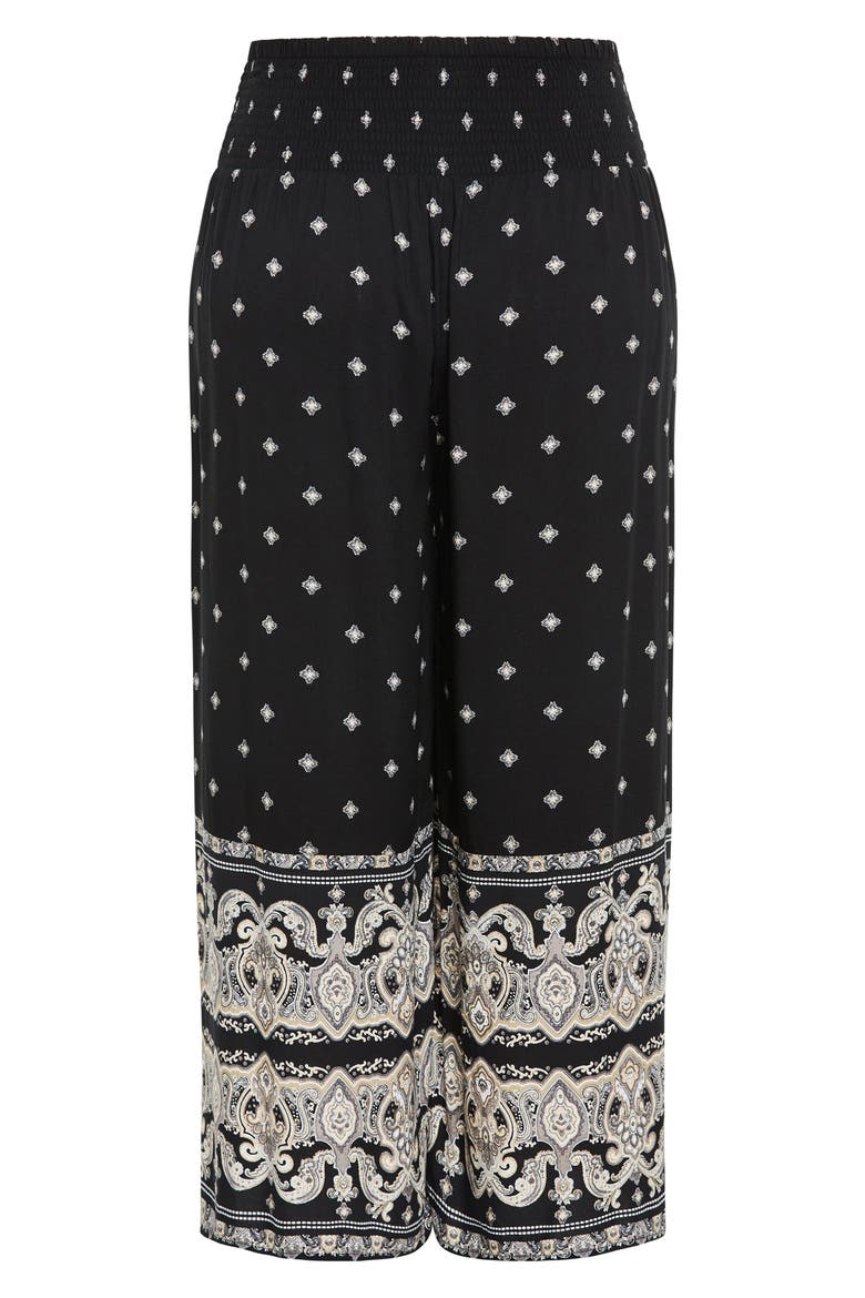 Sky Print Wide Leg Pants, Alternate, color, BLACK WILD LOVE