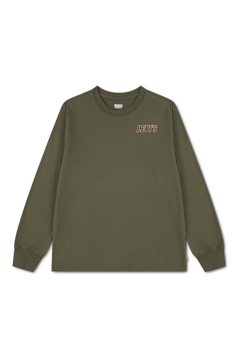 Kids' Graphic Long Sleeve T-Shirt, Alternate, color, OLIVE NIGHT