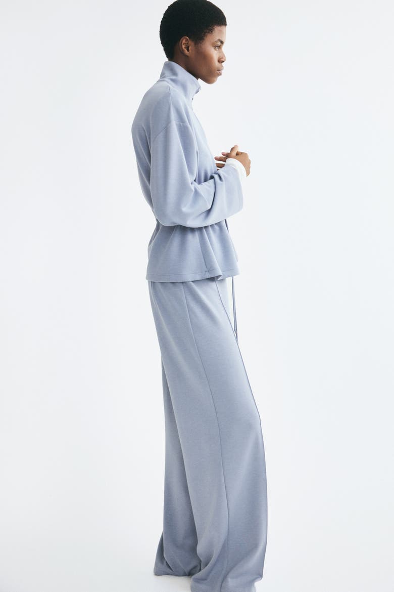 Drawstring-detail Sweatshirt Jacket, Alternate, color, Blue