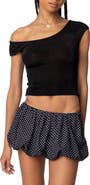EDIKTED Jett One-Shoulder Crop Knit Top