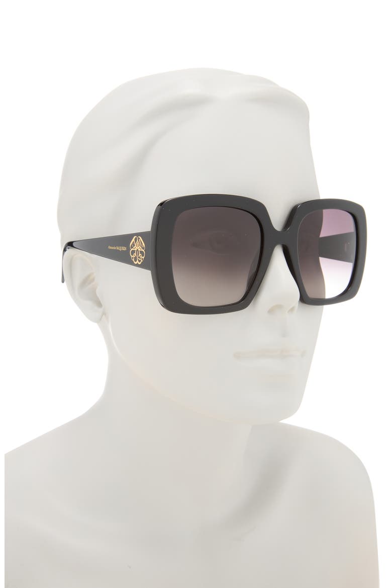 54mm Square Sunglasses, Alternate, color, BLACK BLACK GREY