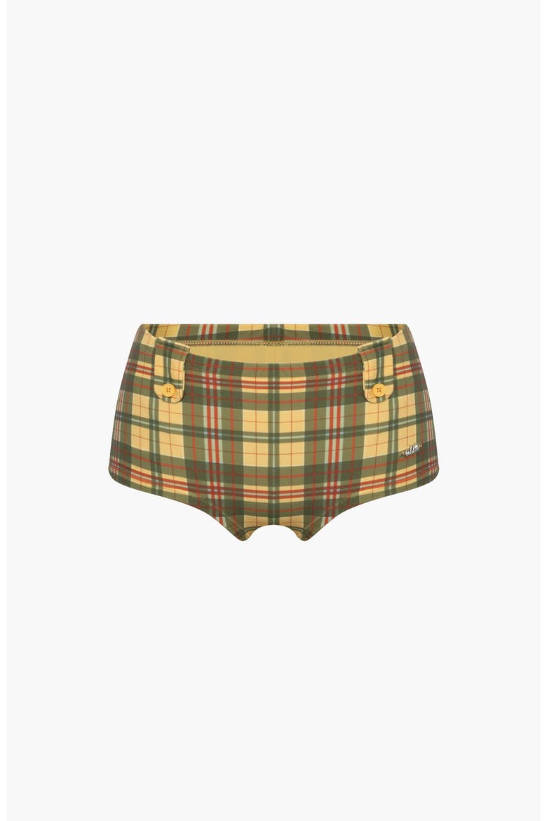 Mini Swim Short, Main, color, Yellow Green Plaid