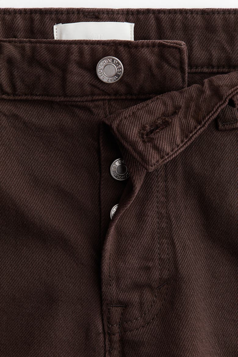Raw-edge Denim Shorts, Alternate, color, Dark brown