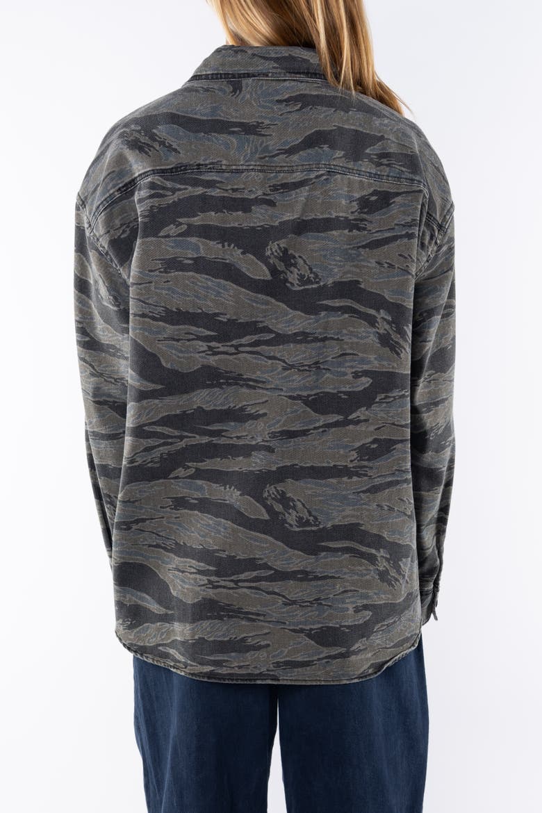 Gender Inclusive Bucky Camo Split Hem Shirt Jacket, Alternate, color, ocean-tiger-camo
