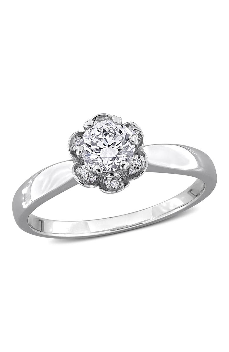 Julianna B. 1/2 ctw Lab-Grown Diamond Flower Ring 18k, Main, color, White Gold