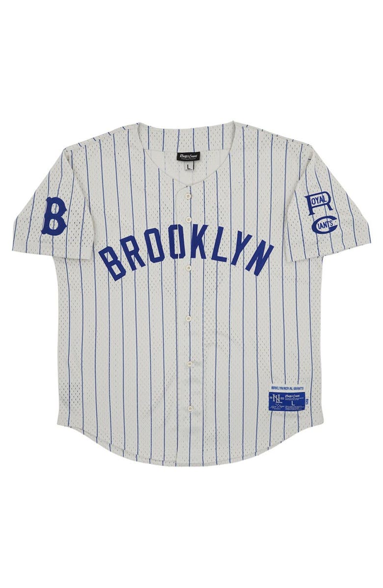RINGS & CRWNS Men's Rings & Crwns #5 Cream Brooklyn Royal Giants Mesh Button-Down Replica Jersey, Alternate, color, Cream