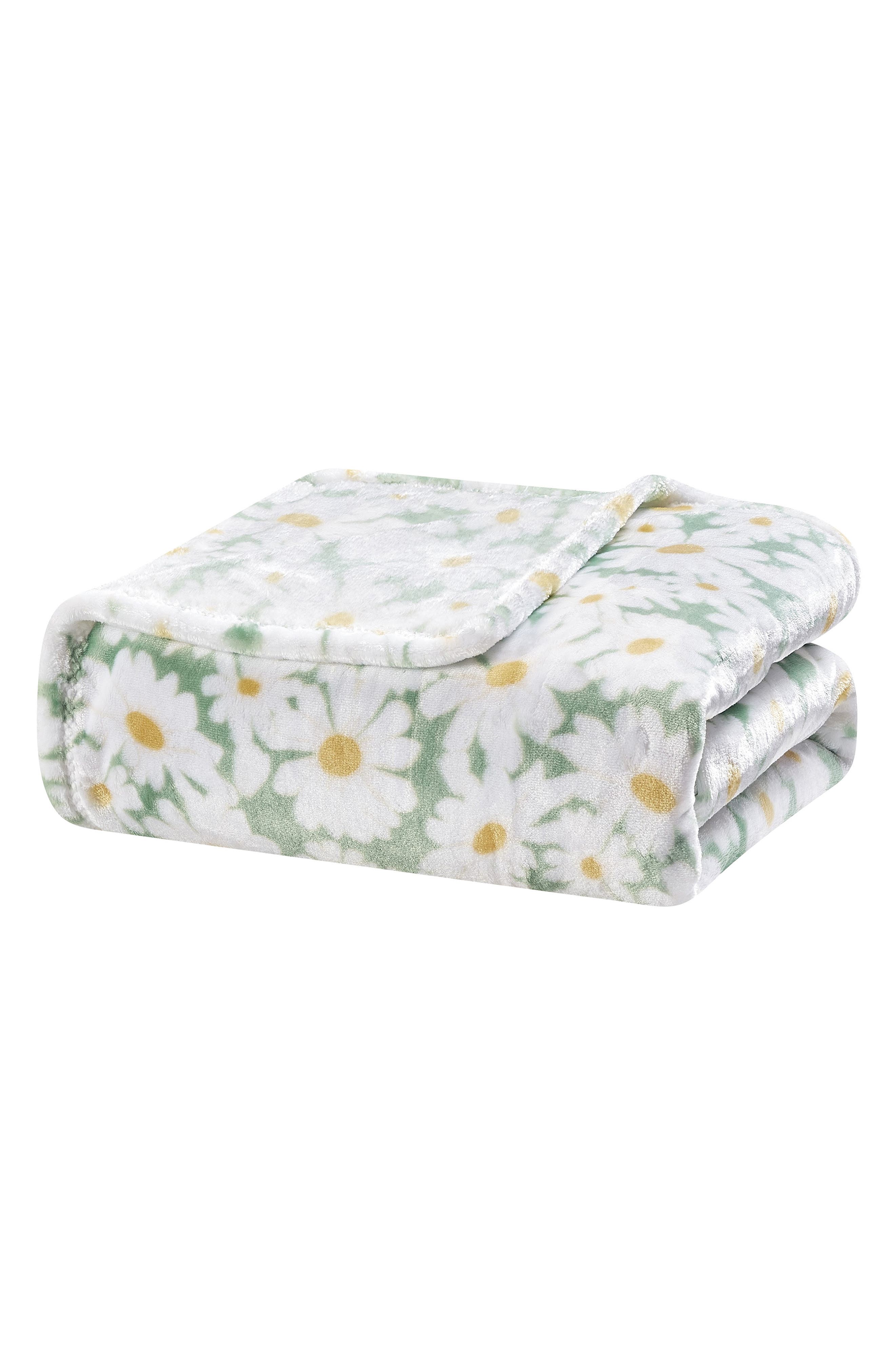 Floral Plush Throw Blanket