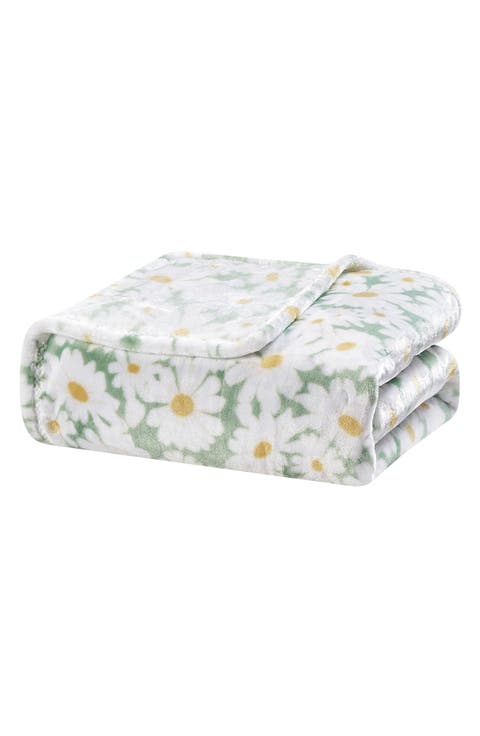 Floral Plush Throw Blanket