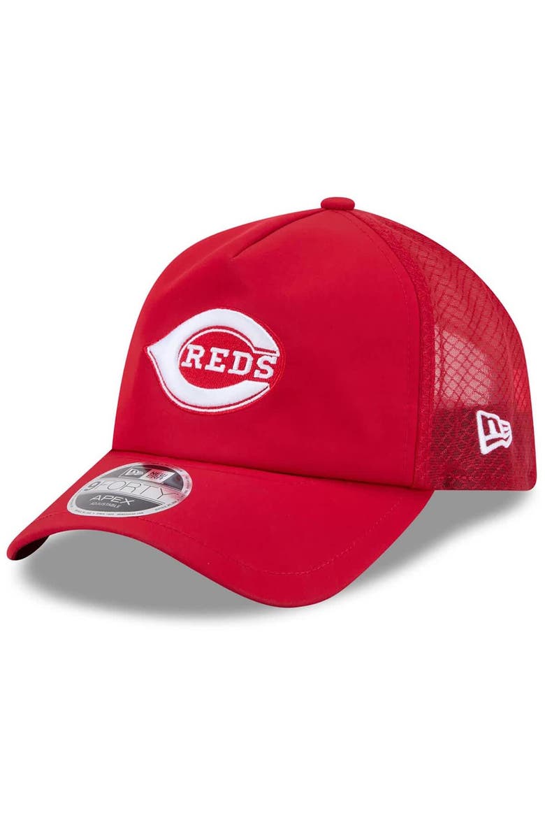Men's New Era Red Cincinnati Reds 2026 Batting Practice Alternate Apex 9FORTY Adjustable Hat, Main, color, Red