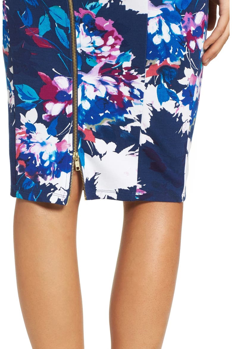 Wardess Floral Ponte Sheath Dress (Nordstrom Exclusive), Alternate, color, SEA BLUE