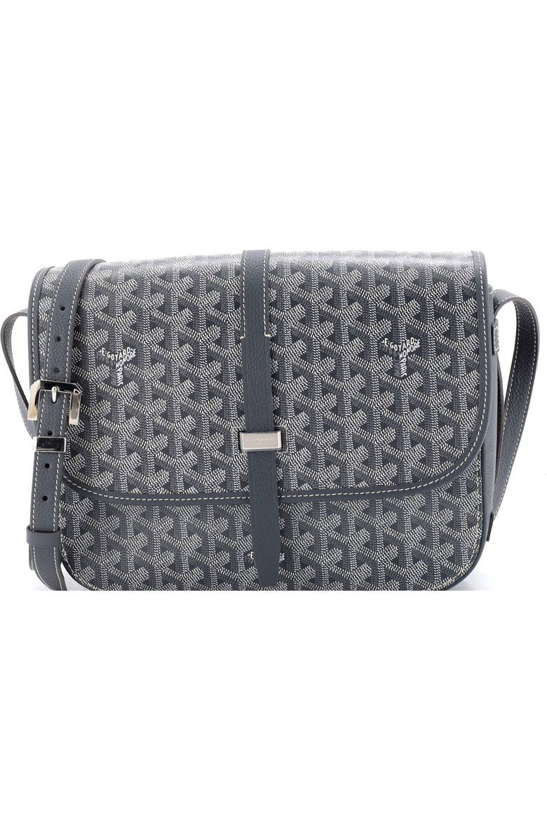 Pre-Owned Goyard Belvedere II Messenger Bag Coated Canvas MM, Main, color, Gray