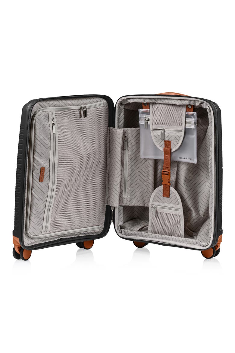 Aura 3-Piece Hardside Luggage Set, Alternate, color, BLACK