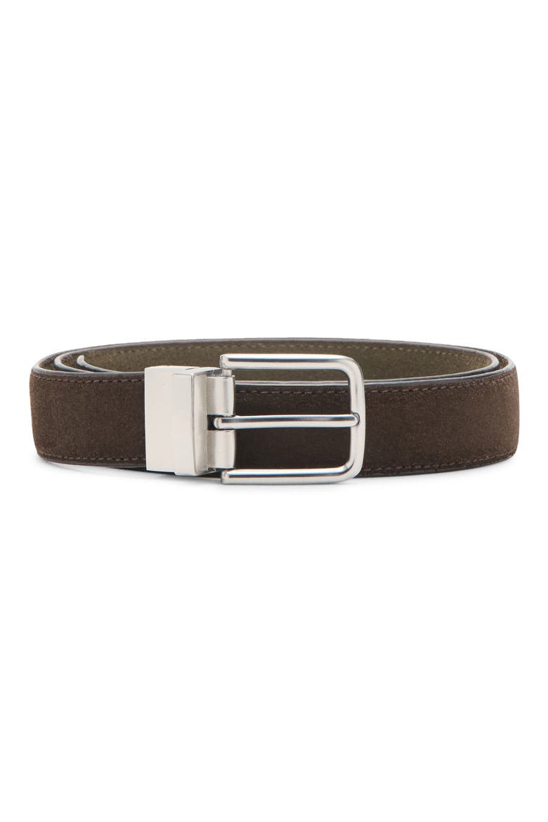 Leather Belt, Main, color, BROWN