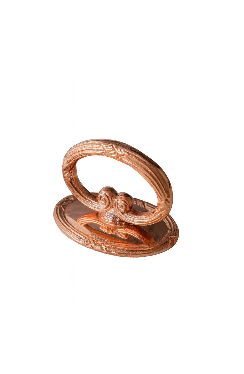 Coppermill Kitchen Vintage Inspired Copper Napkin Rings with Embossed Cross & Bow Pattern - Set of 4, Main, color, Copper