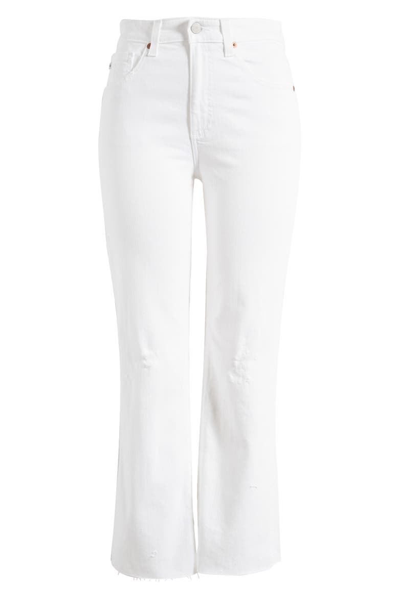 Kinsley Raw Hem High Waist Ankle Flare Jeans, Alternate, color, AUTHENTIC WHITE DESTRUCTED