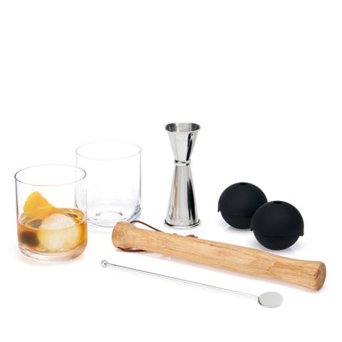 Professional 7-Piece Muddled Barware Set in Stainless Steel
