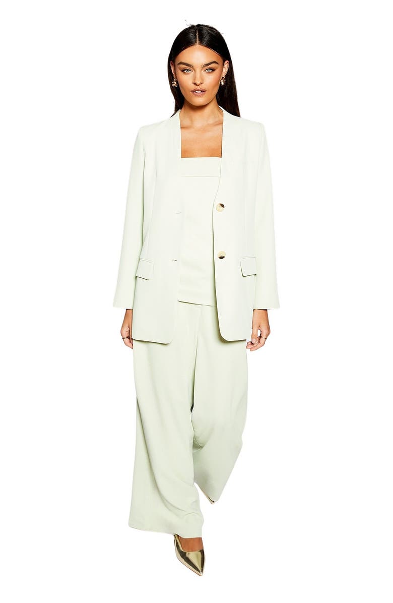 Warehouse Runway Collarless Boxy Blazer, Alternate, color, Mint